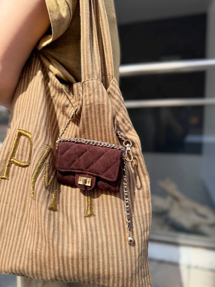 リネン 刺繍 トートバッグ ストライプ|バッグ|PIMENTÉ-ピモンテ