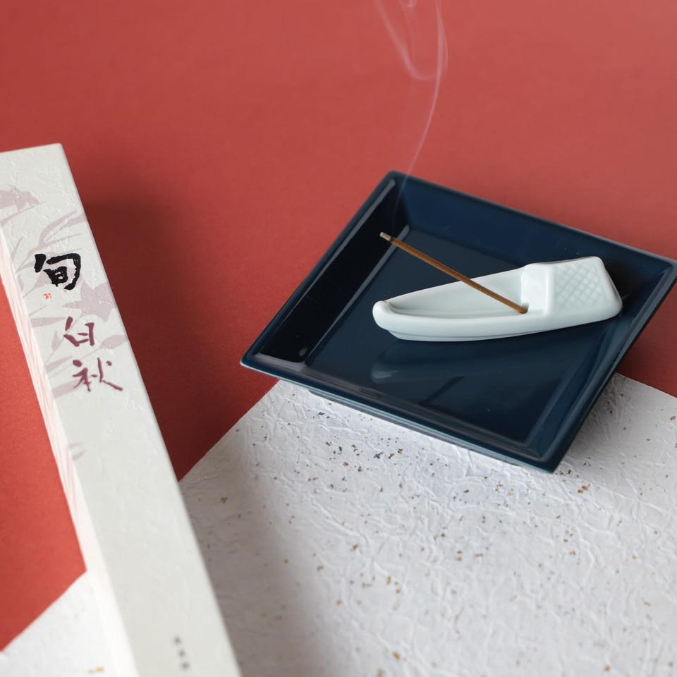 ウェブショップ四方香皿 小 瑠璃色: 香りとともに【公式】お香の専門店