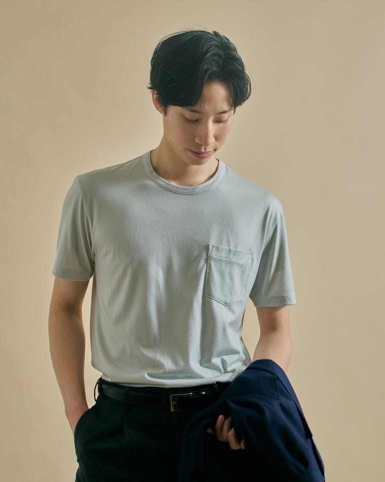 モックネックカットソー(長袖)(XXL ネイビー系): メンズ｜メーカーズ