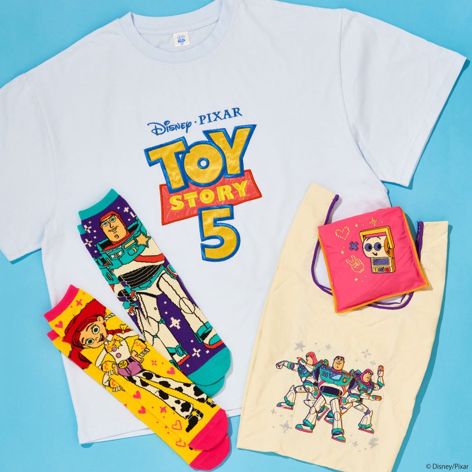 TOY STORY 5(トイ・ストーリー 5) ロゴ Tシャツ サックス ビッグ