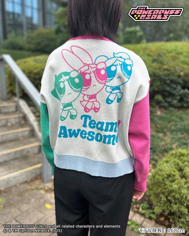 THE POWERPUFF GIRLS パワーパフ ガールズ/ ニットカーディガン(バニラ