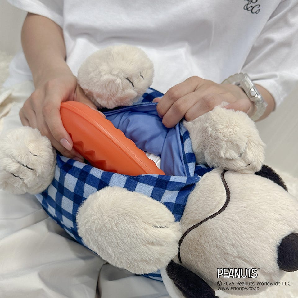 スヌーピー 湯たんぽ リボン スヌーピー PEANUTS 湯たんぽ 毛布※ラッピング不可(湯たんぽ