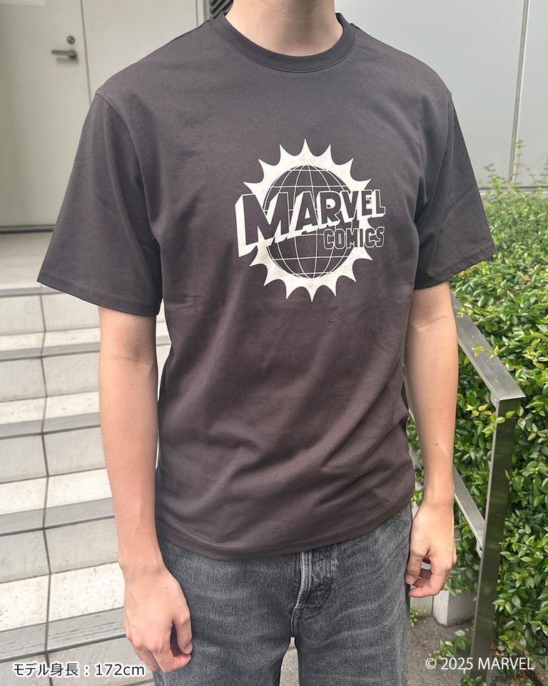Disney（ディズニー）マーベル/コミックロゴ ビッグシルエットTシャツ