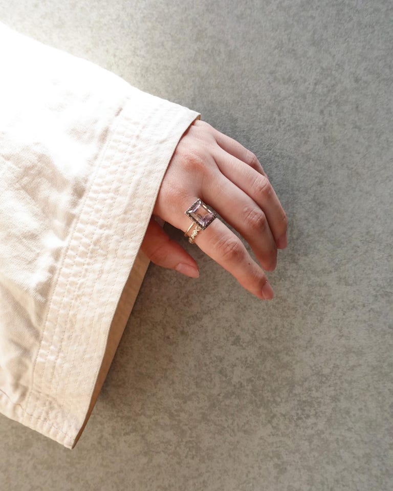 basic] K10 brown diamond bezel matt eternity ring｜ARTIDA OUD