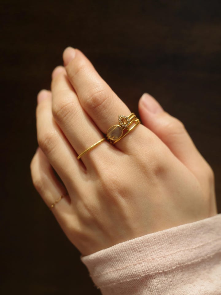 アルティーダウード　k10イエローゴールド　リング　11号 basic] K10 diamond point skinny ring｜ARTIDA OUD（アルティーダ