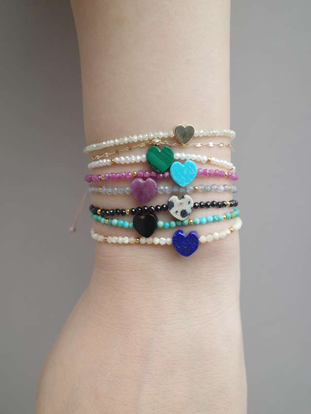 I am donation] ruby heart turquoise bracelet bracelet｜ARTIDA OUD