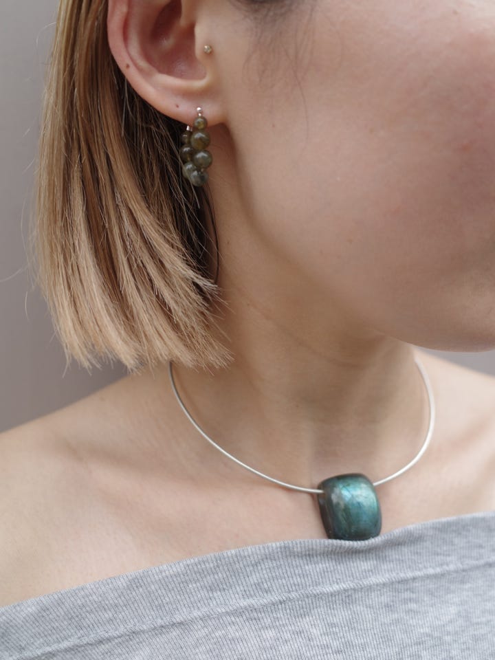 ancient] labradorite ball silver pierced earring｜ARTIDA OUD（アル