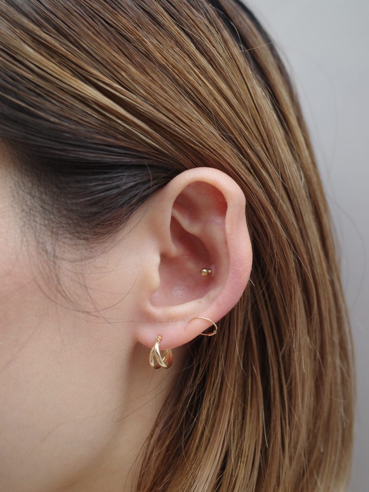 basic] K10 double hoop tiny pierced earring｜ARTIDA OUD（アル