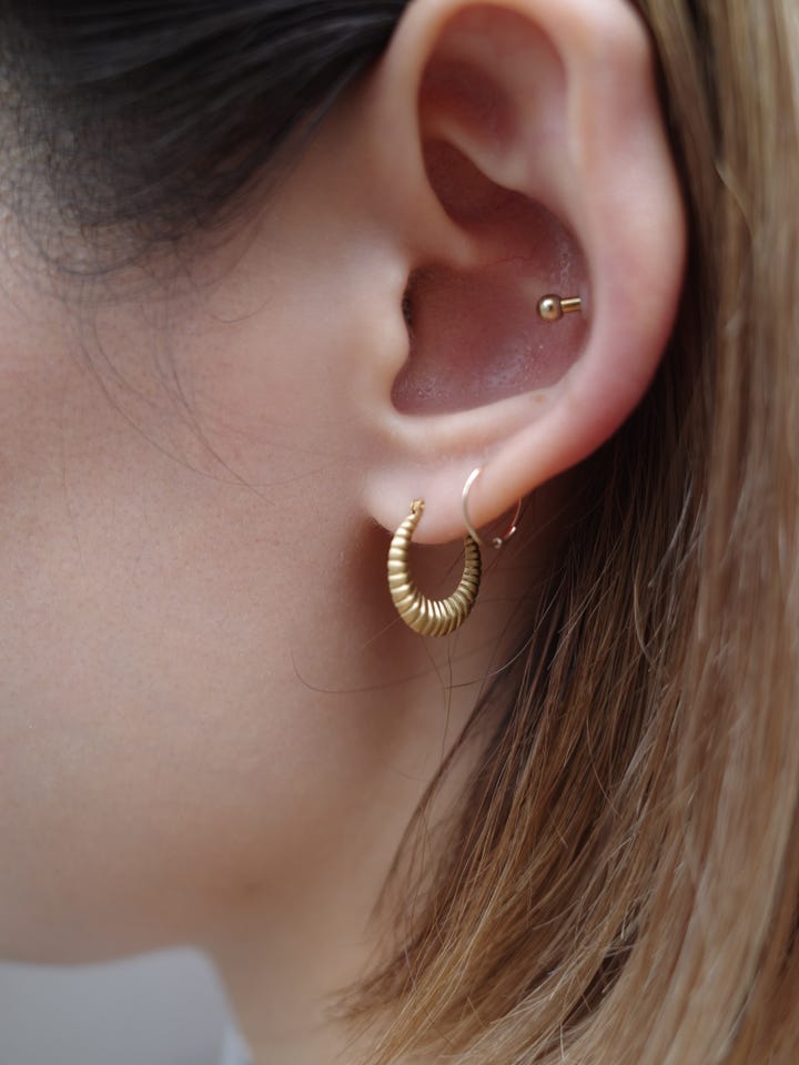 ancient] hollow croissant hoop pierced earring｜ARTIDA OUD（アル