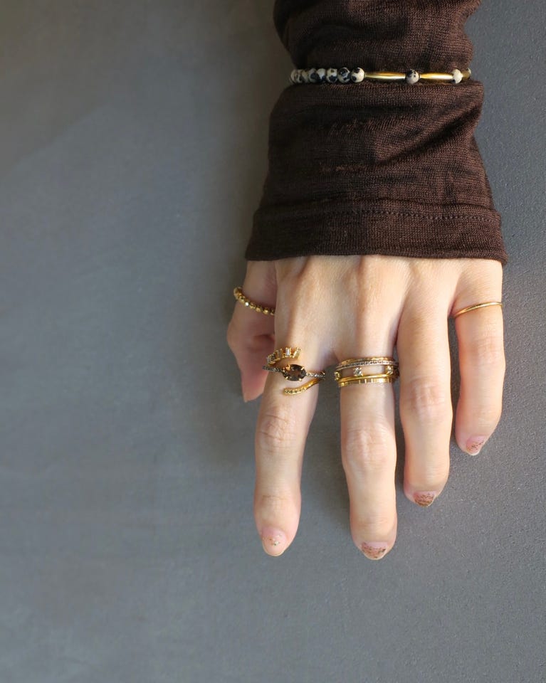 elafonisi] smoky quartz pave diamonds eternity ring｜ARTIDA OUD