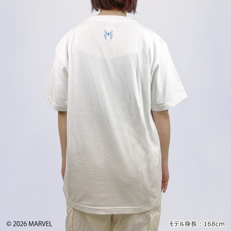 SPIDER-MAN スパイダーマン / Tシャツ ホワイト (ワイド)(ホワイト