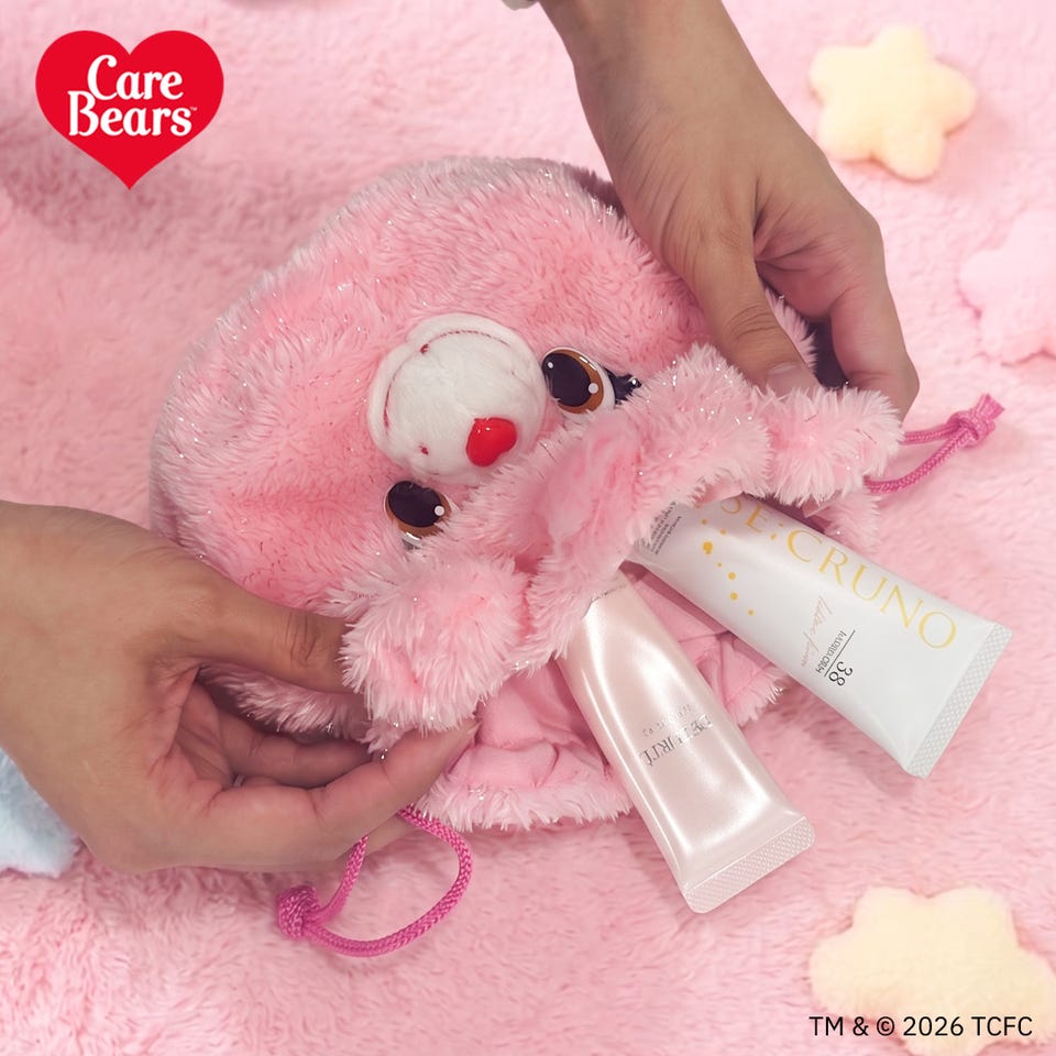 Care Bears ケアベア ラメ巾着(ラブアロットベア): 通常| プラザ