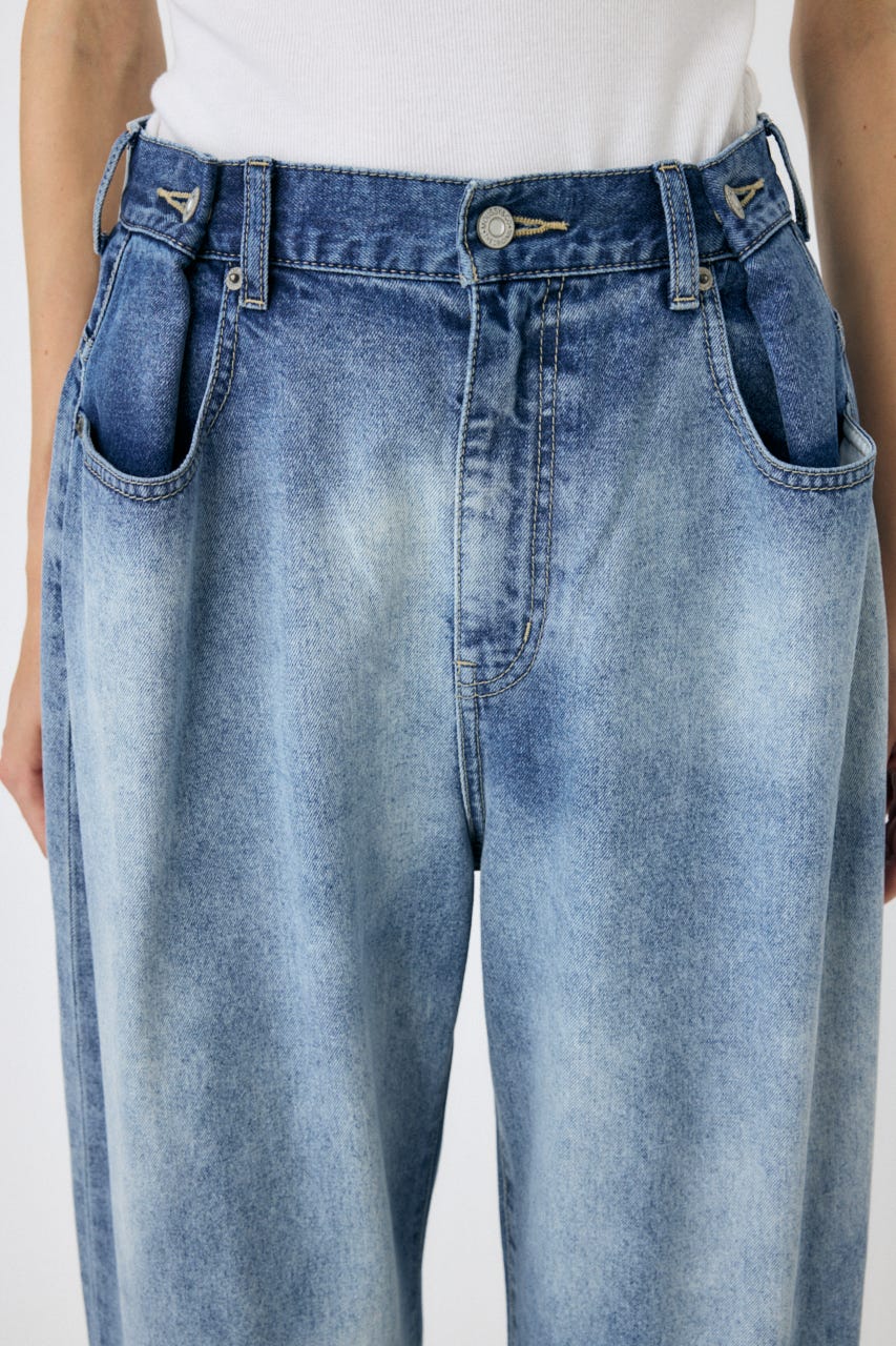 MOUSSY | TUCKED WAIST LOOSE ストレートデニム (ワイド ) |SHEL