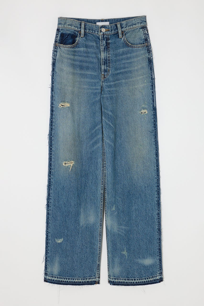 MOUSSY | 【ViVi掲載】MIDRISE RIPPED ストレート (ワイド