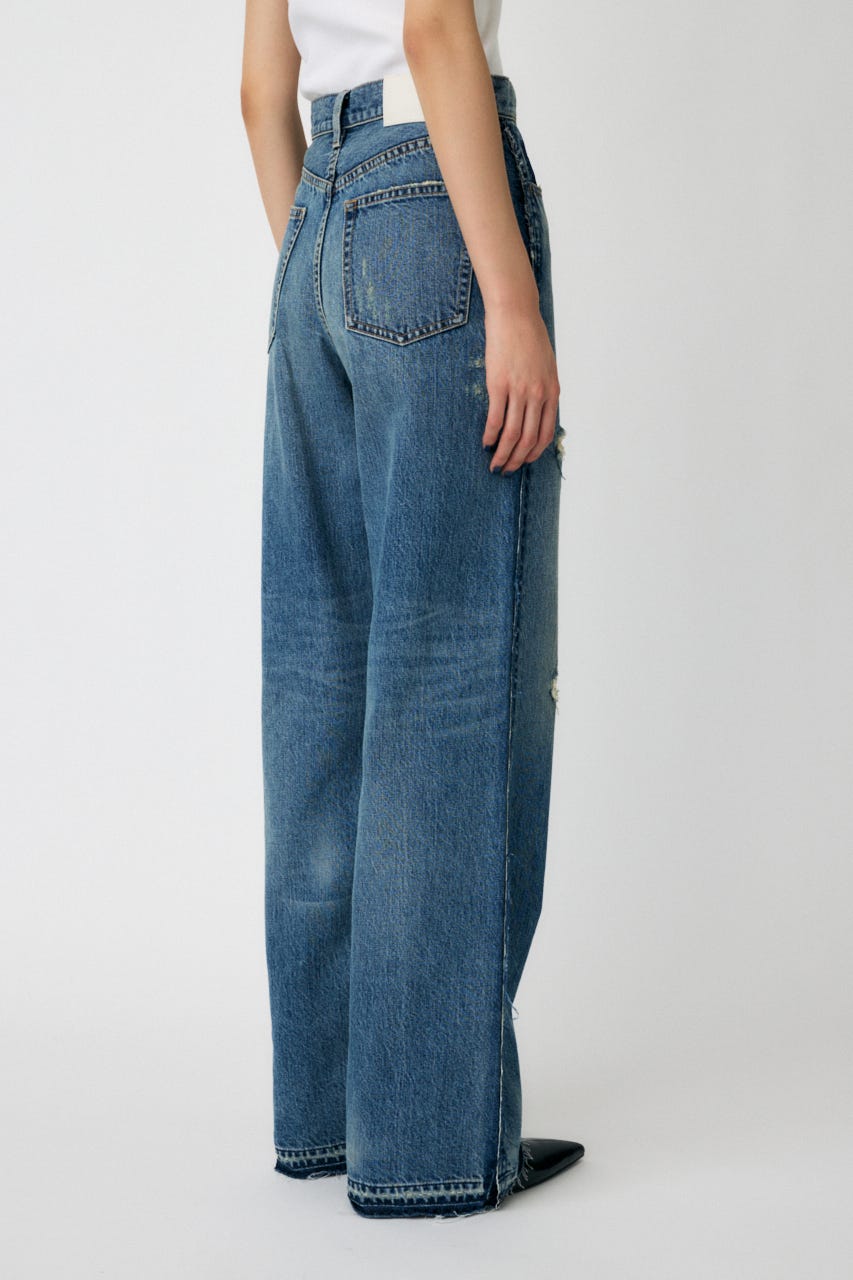 moussy サイドカットデニム　26 26 MOUSSY THIGH SLIT LOOSE STRAIGHT サイドカットデニム