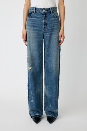MOUSSY ダメージ加工 デニムパンツ BLACK BY MOUSSY 「BLACK MOUSSY」 ダメージ加工デニムパンツ