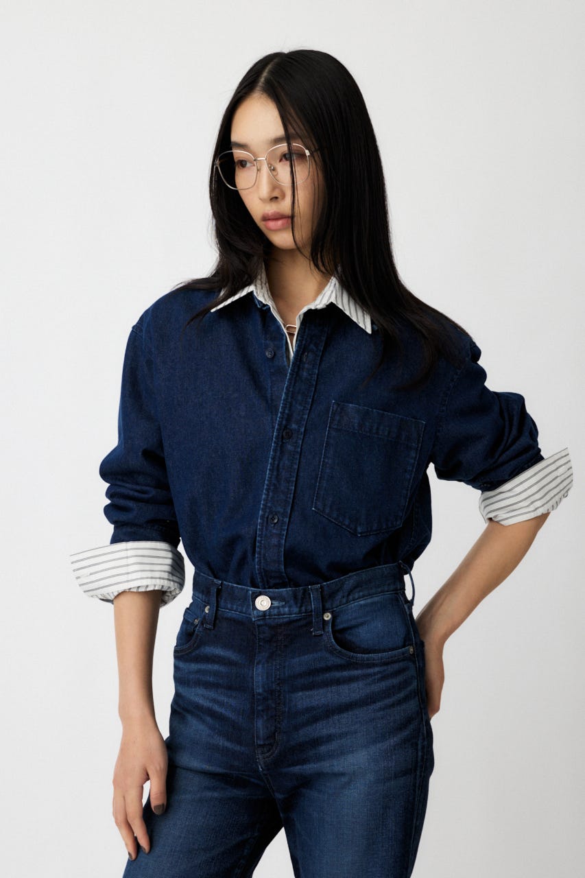 【美品♡】MOUSSY REMAKE DENIM SHIRT ジャケット MOUSSY（マウジー）の「REMAKE DENIM SHIRT ジャケット（デニム