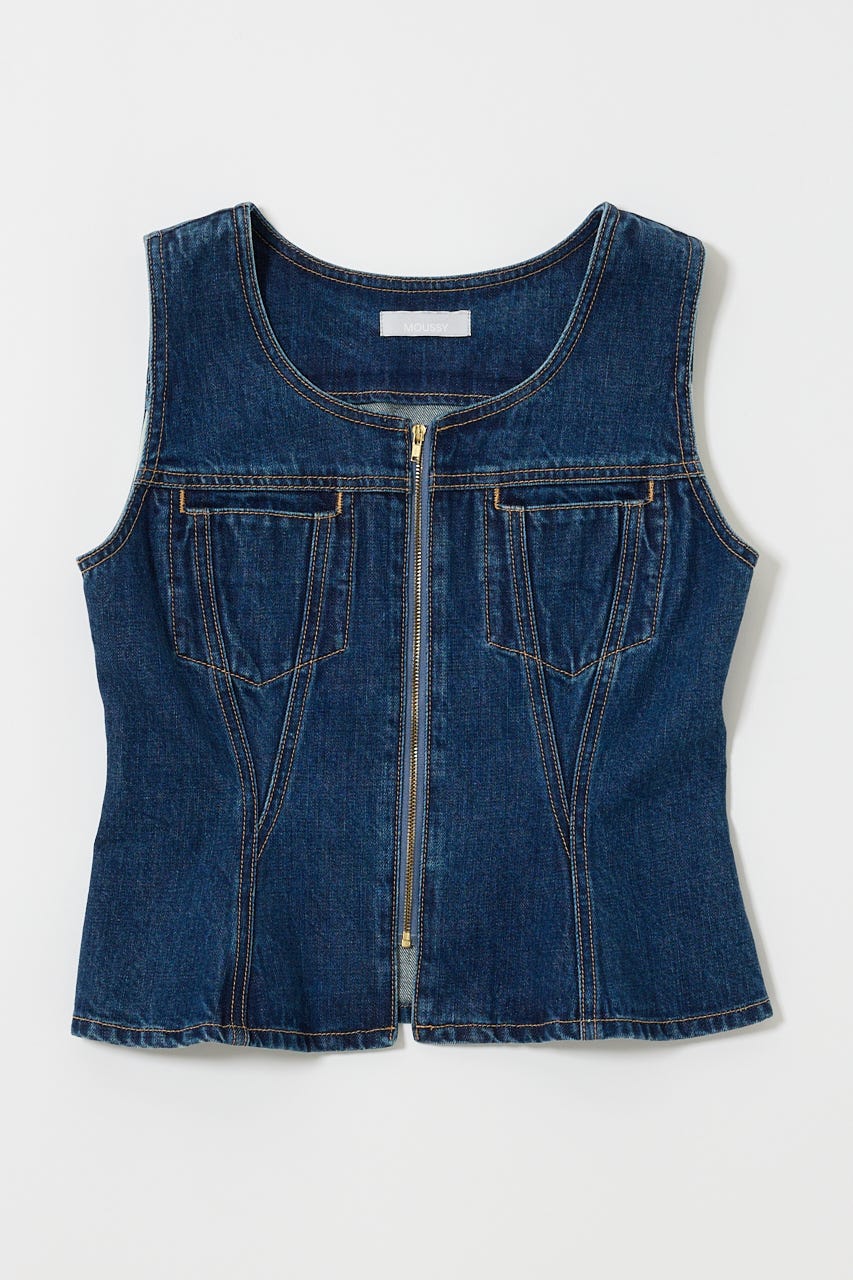 moussy BACK BELT DENIM ベスト moussy BACK BELT DENIM ベスト