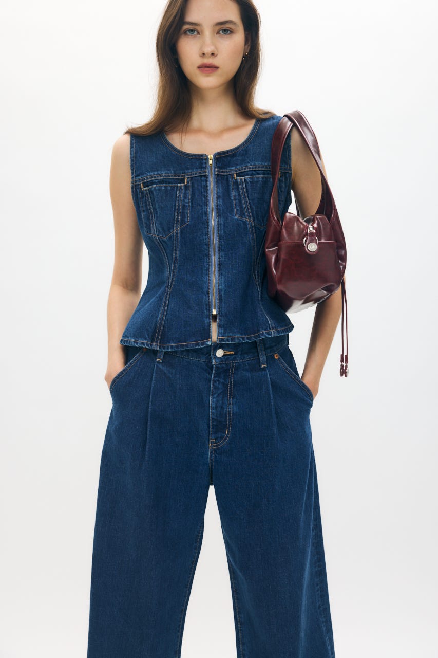 MOUSSY | WAIST FIT デニムベスト (シャツ・ブラウス ) |SHEL