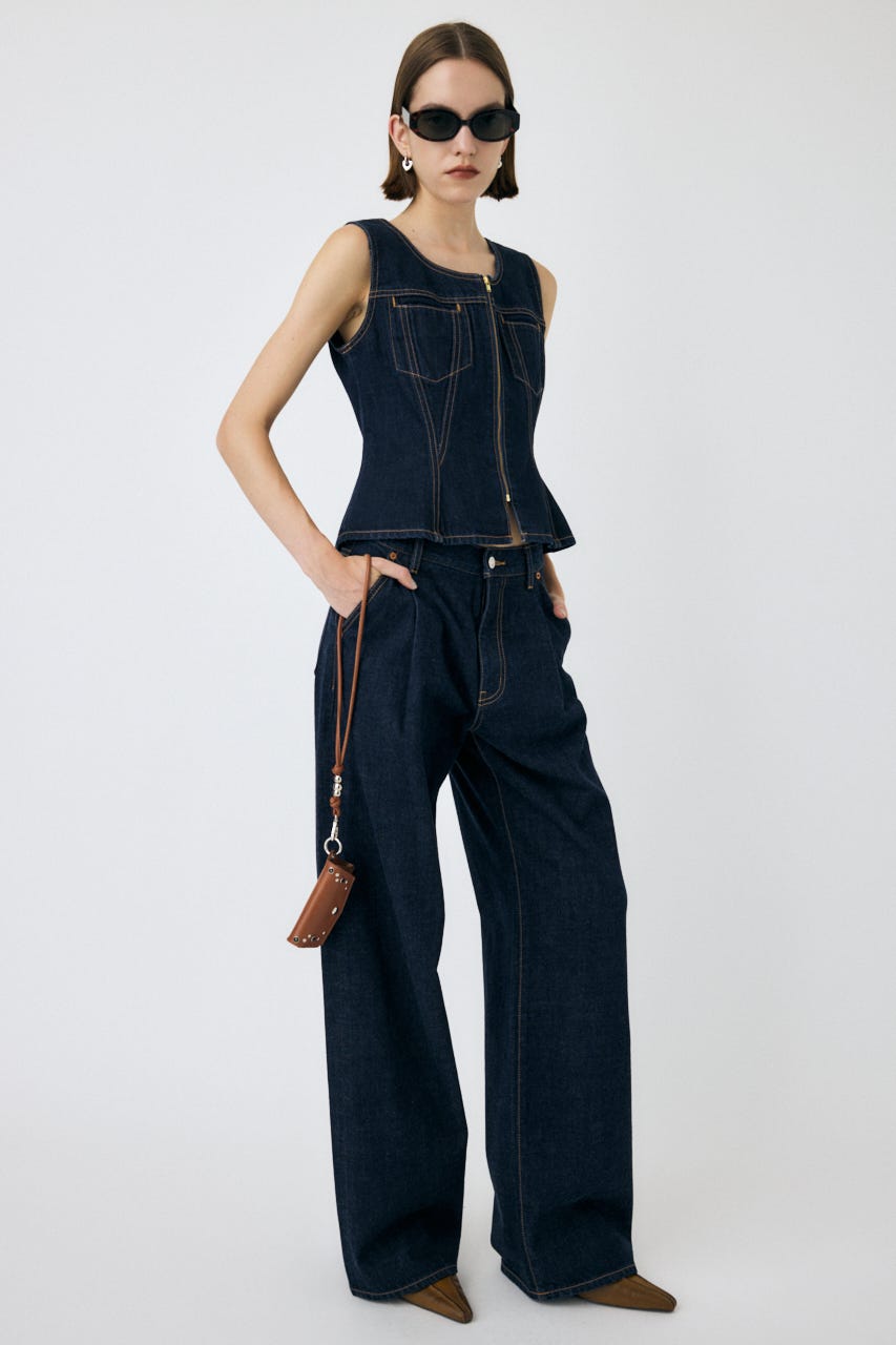 moussy WAIST FIT デニムベスト MOUSSY | WAIST FIT デニムベスト (シャツ・ブラウス ) |SHEL