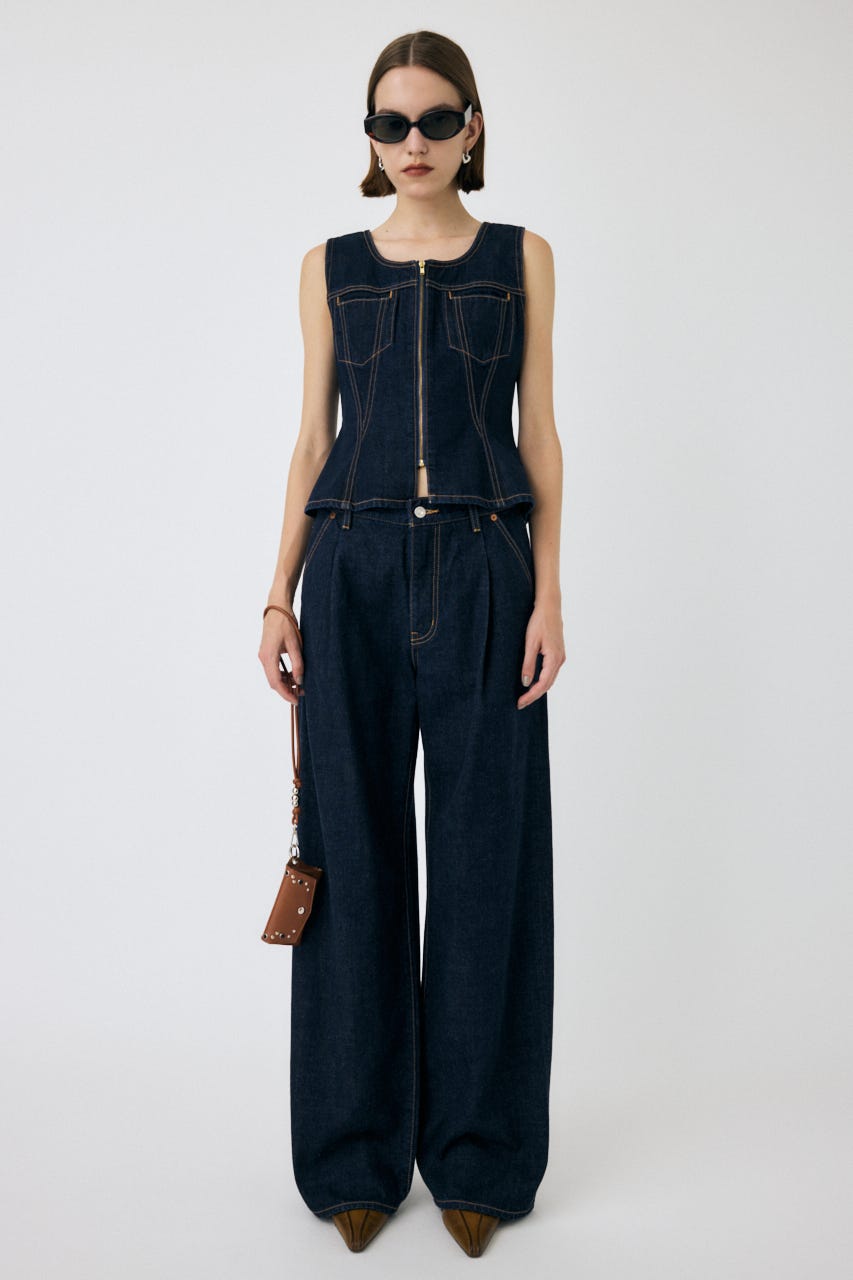 MOUSSY | WAIST FIT デニムベスト (シャツ・ブラウス ) |SHEL