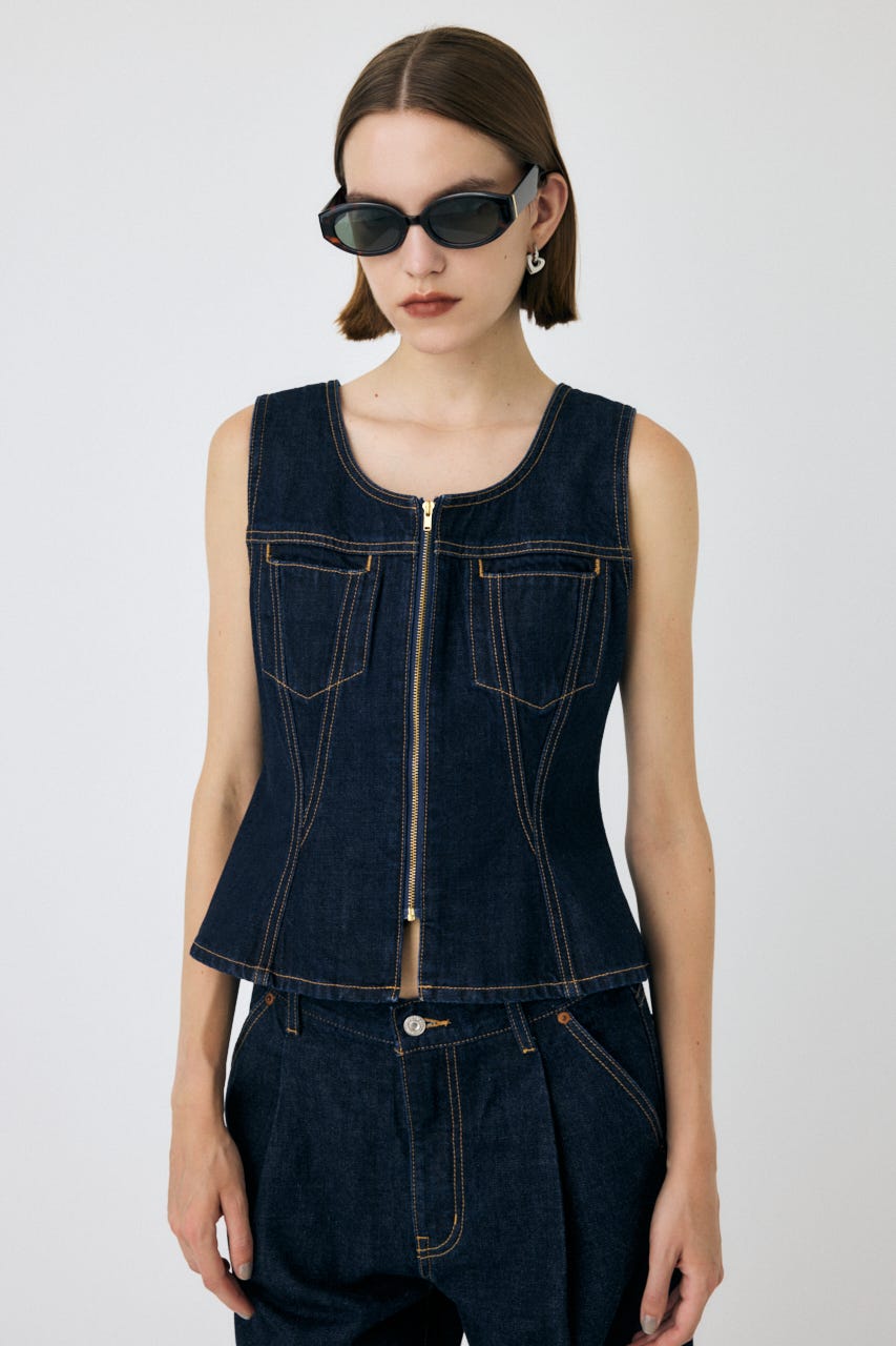 MOUSSY | WAIST FIT デニムベスト (シャツ・ブラウス ) |SHEL