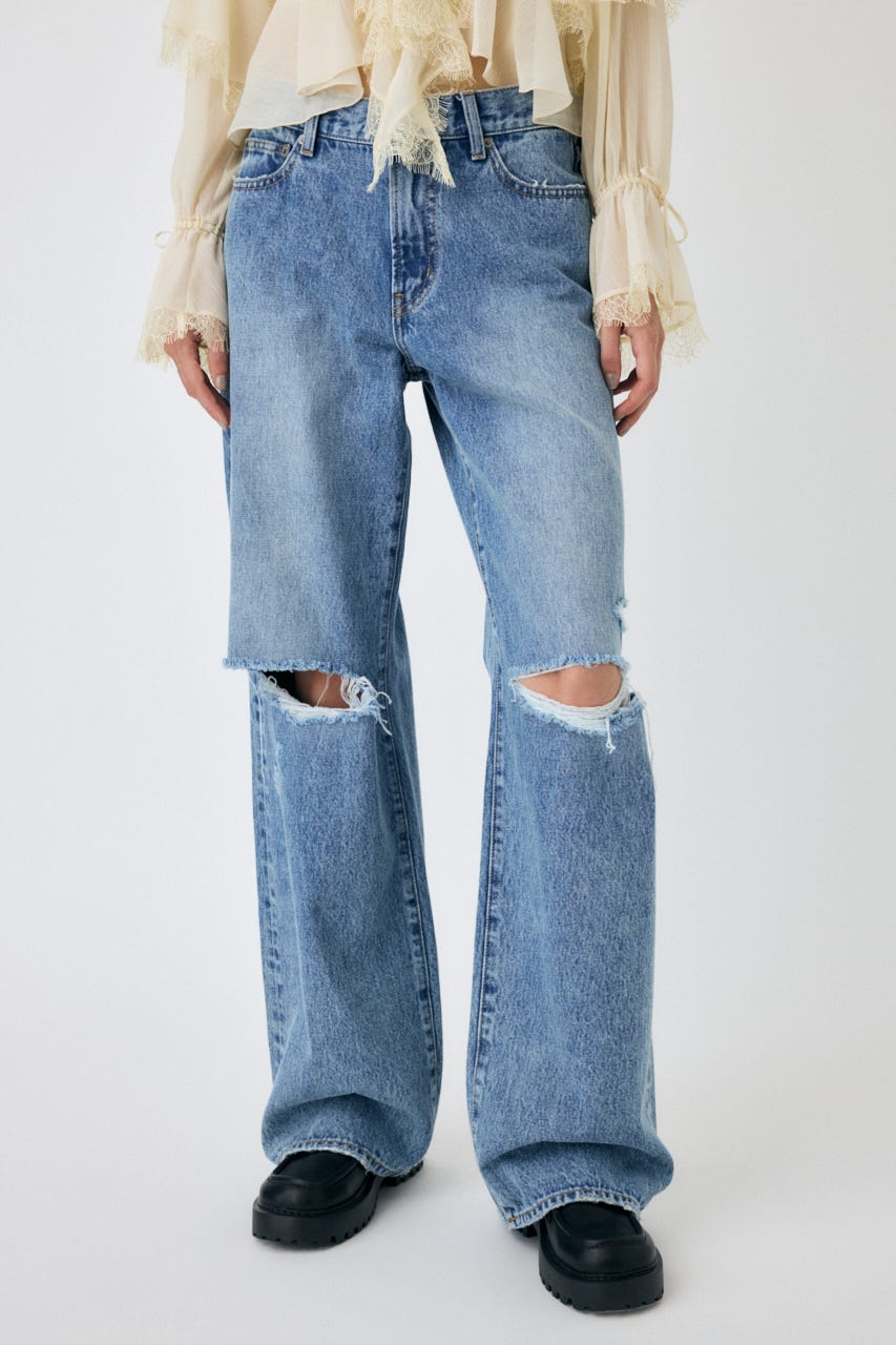 MOUSSY MIDRISE ストレートデニム MOUSSY（マウジー）の「MIDRISE STRAIGHT（デニムパンツ）」 - WEAR