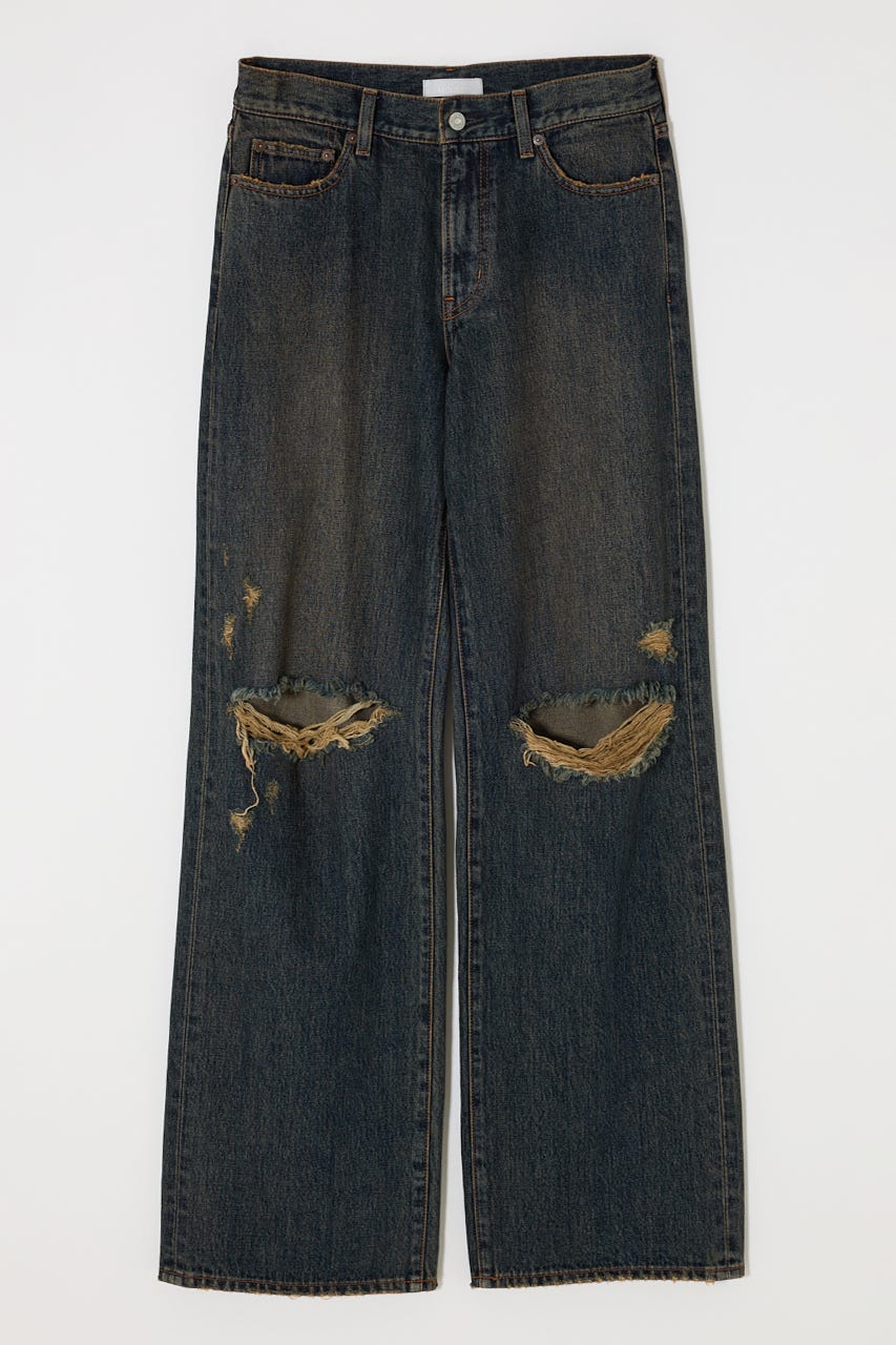 完売品 MOUSSY SLIT WIDE LOOSE STRAIGHT サイズS 値下げ中✨MOUSSY SLIT WIDE LOOSE STRAIGHT デニム - メルカリ