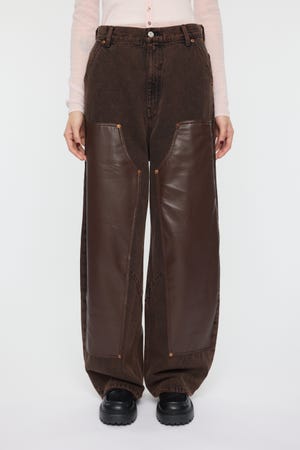 F/LEATHER DOUBLE KNEE パンツ