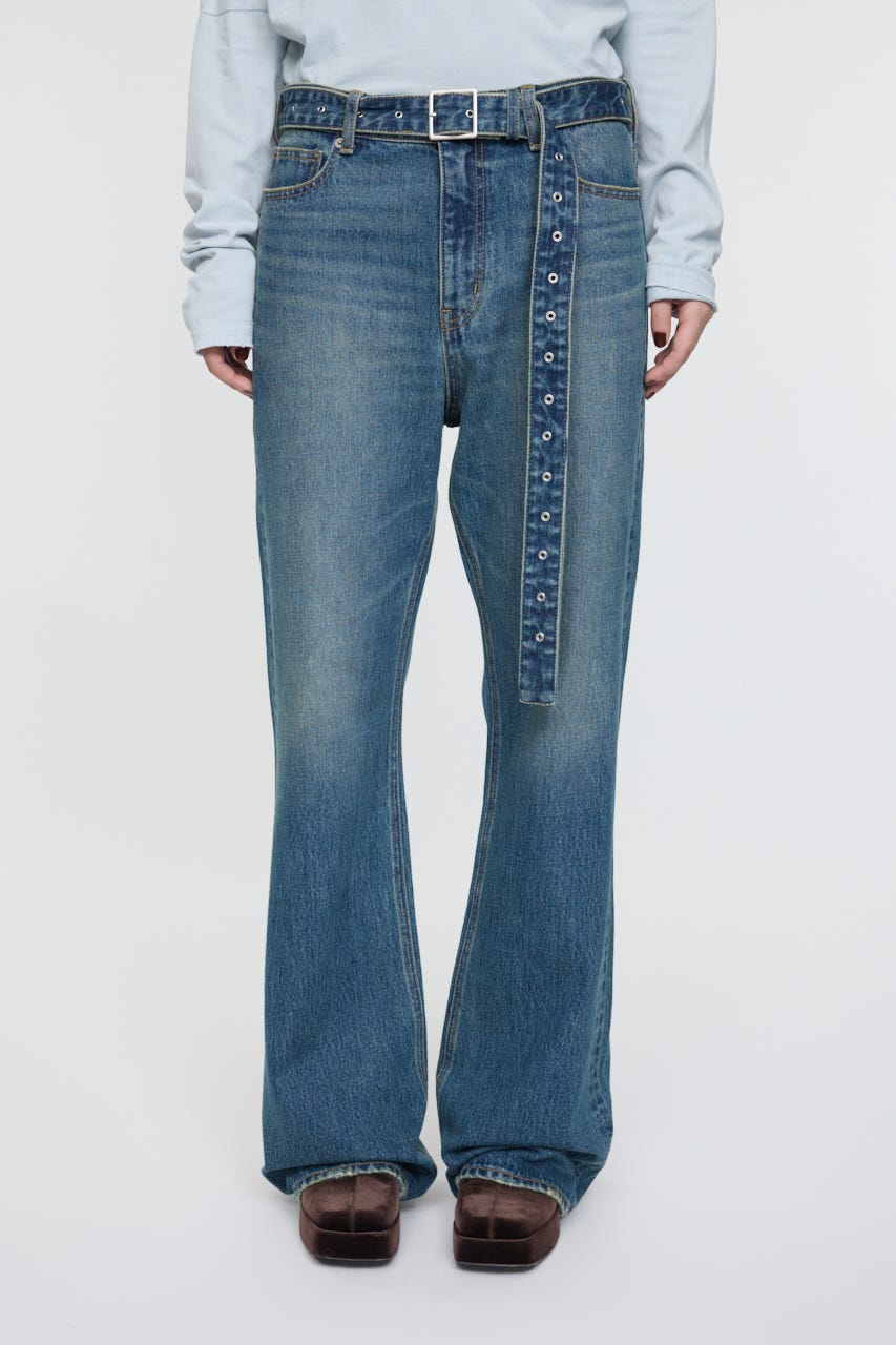 LOW SLUNG ブーツカットパンツ BLU 1