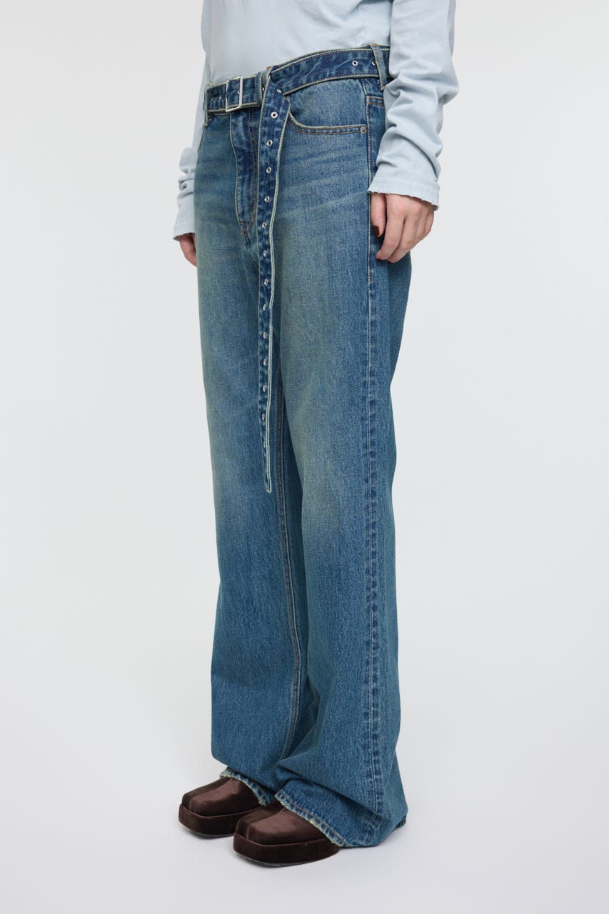 LOW SLUNG ブーツカットパンツ BLU 1