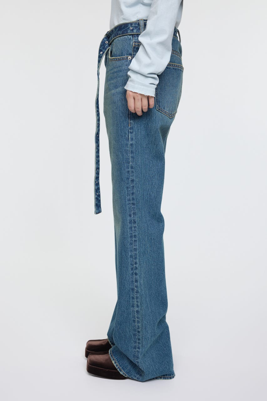 LOW SLUNG ブーツカットパンツ BLU 1