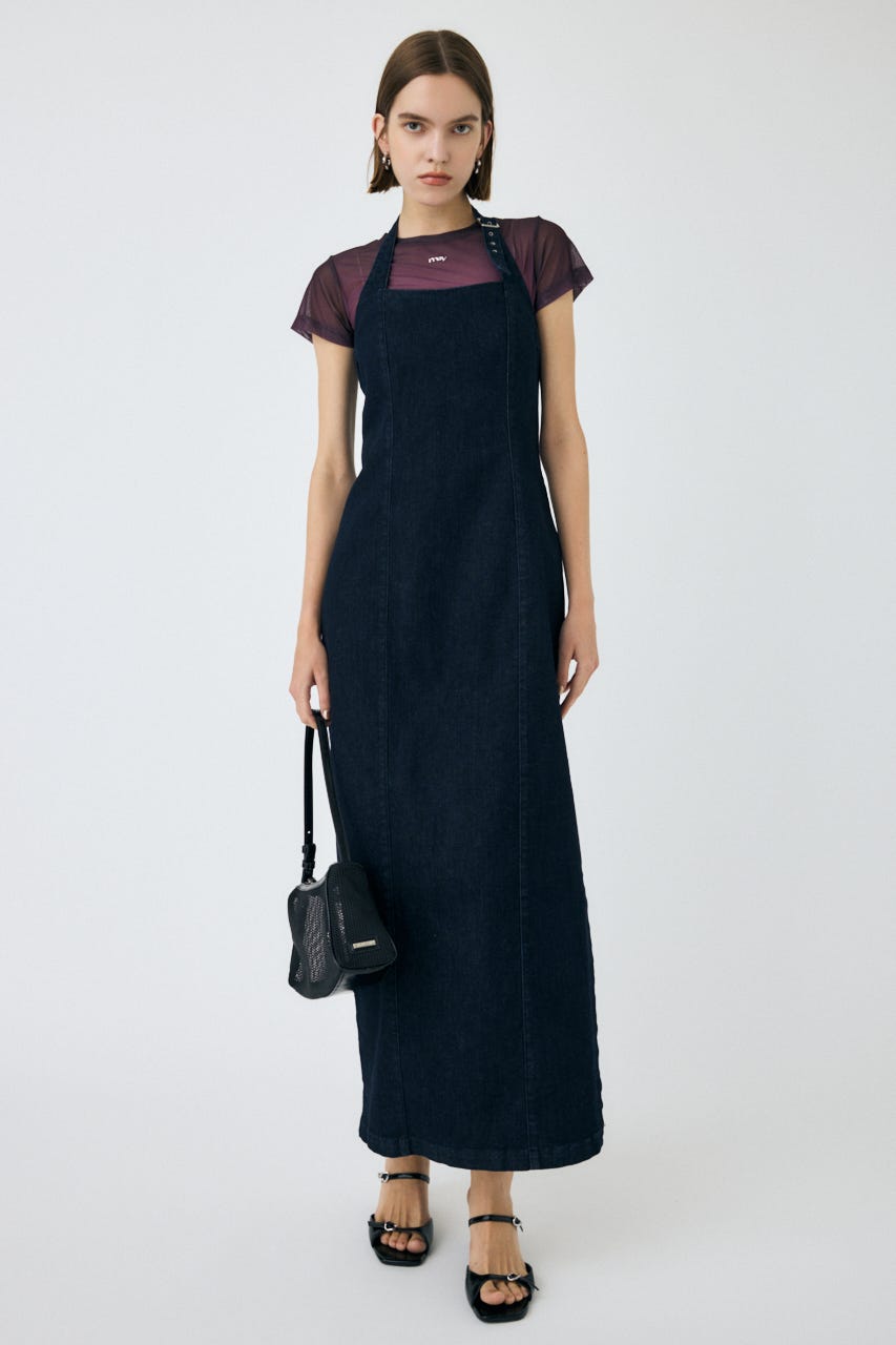 moussy デニムワンピース AZUL BY MOUSSY | ロングデニムワンピース (ワンピース(ミニ