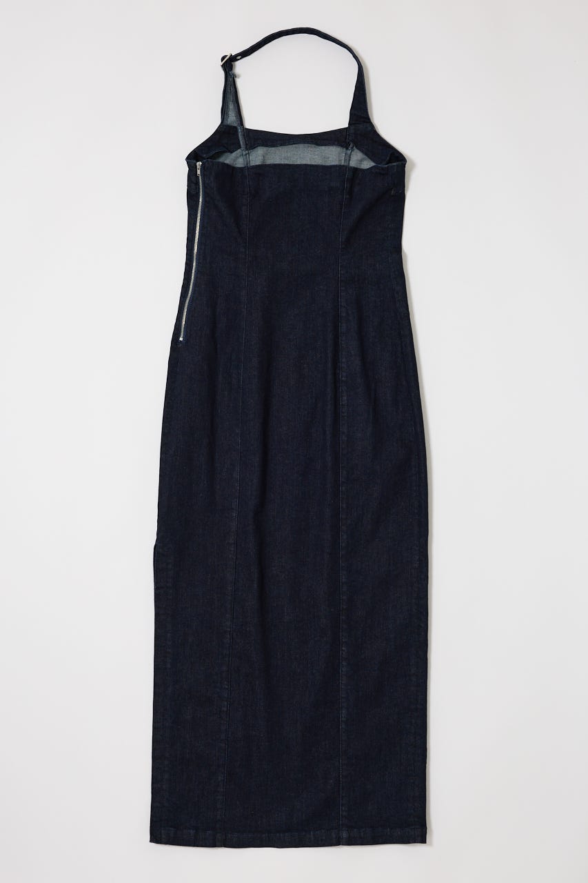 moussy デニムドレス ロング ブラック moussy - MOUSSYZIPUPDENIMDRESSジップアップデニムドレス