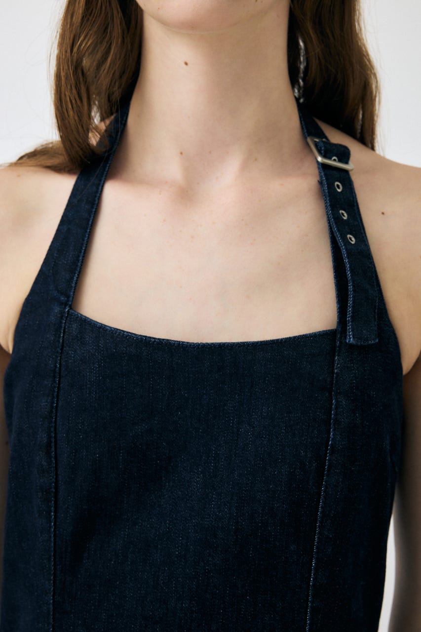 MOUSSY | HALTER STRAP デニムドレス (ワンピース(ロング