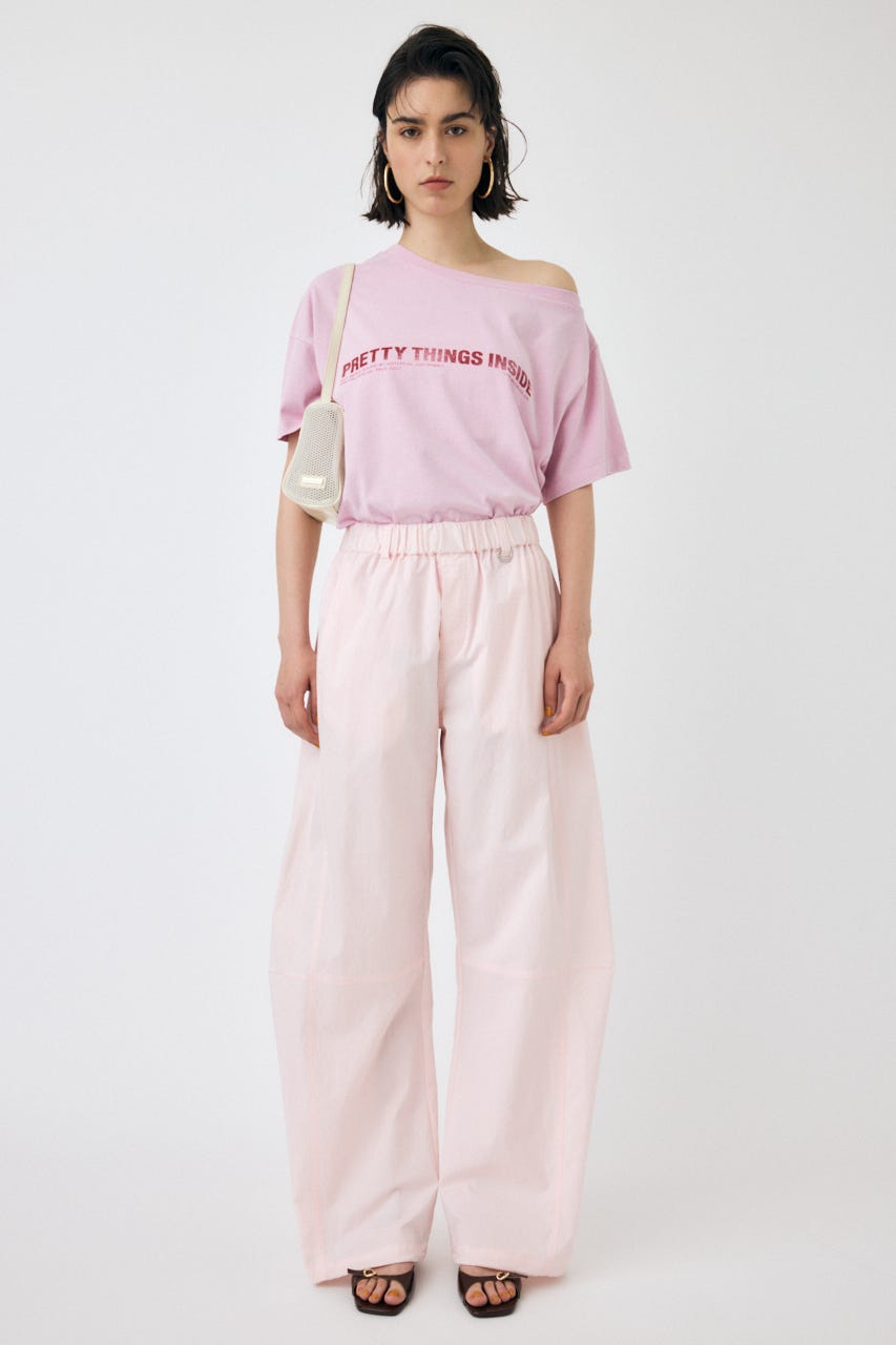 【WOOHWA】CURVE LINE EASY PANTS MOUSSY | CURVED LINE イージーパンツ (パンツ ) |SHEL'TTER