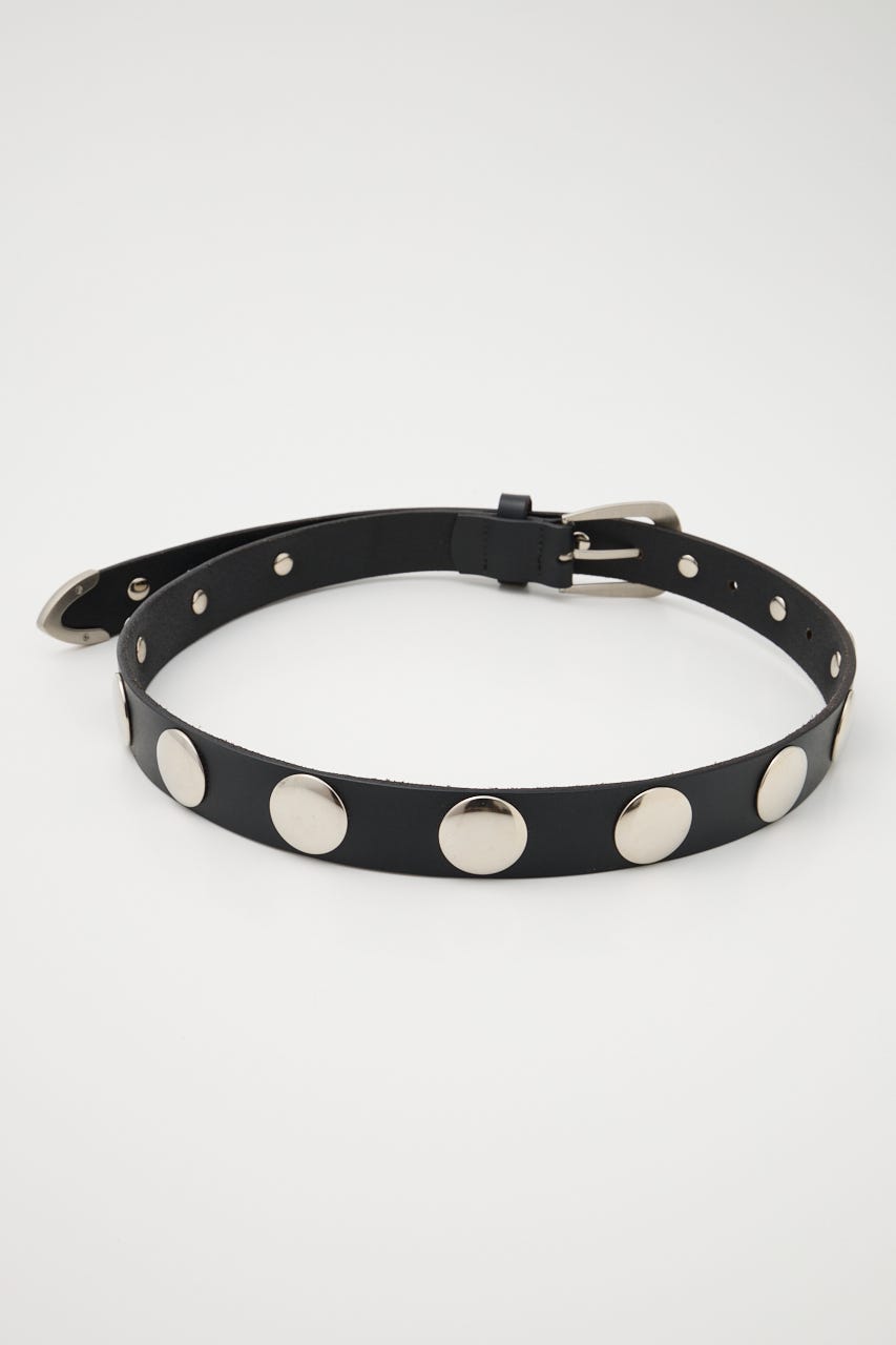 スタッズ付き黒レディースベルト MOUSSY♥ BLACKEYEPATCH 未使用級】ブラックアイパッチ☆マウジー コラボ スタッズ