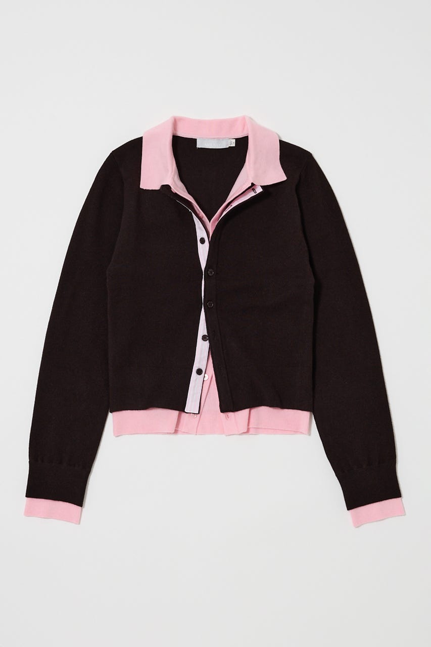 moussy DOUBLE LAYERED ニットシャツ　新品 MOUSSY | DOUBLE LAYERED ニットシャツ (シャツ・ブラウス