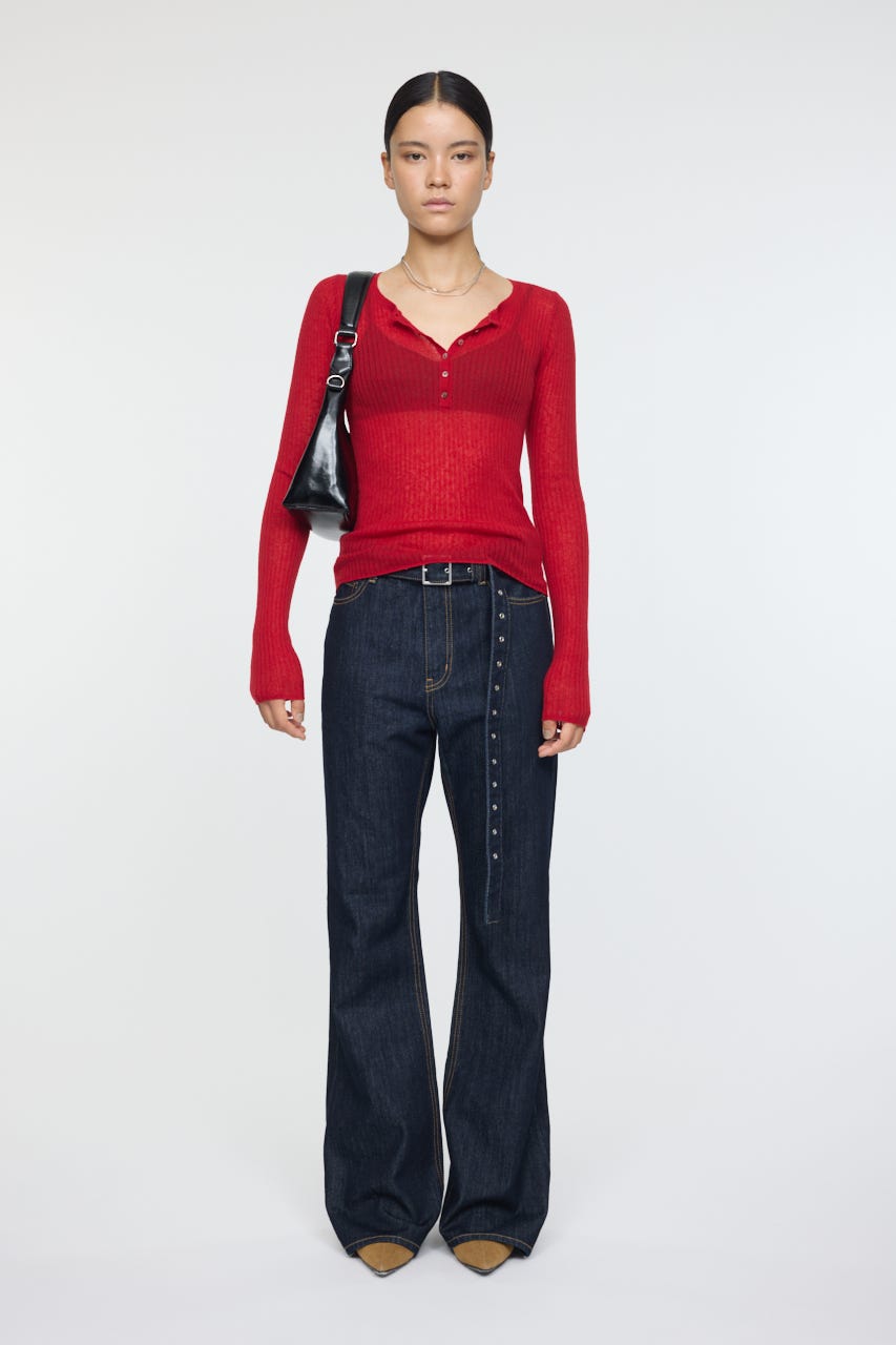 シェリーページ MOUSSY | SHEER HENRY NECK ニットトップス (ニット ) |SHEL