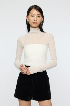 SHEER TURTLE NECK ニットトップス