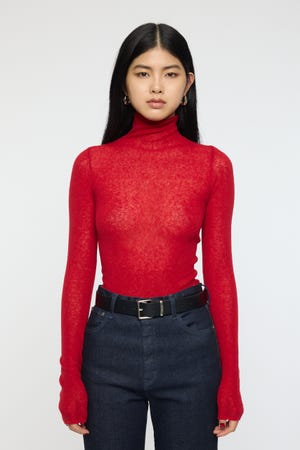 SHEER TURTLE NECK ニットトップス