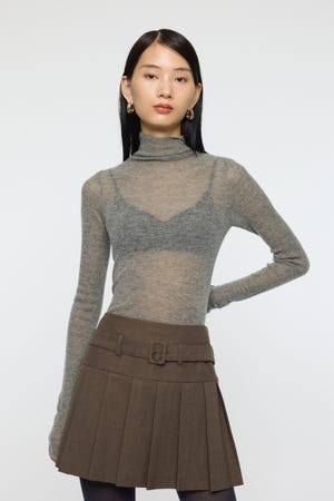 SHEER TURTLE NECK ニットトップス
