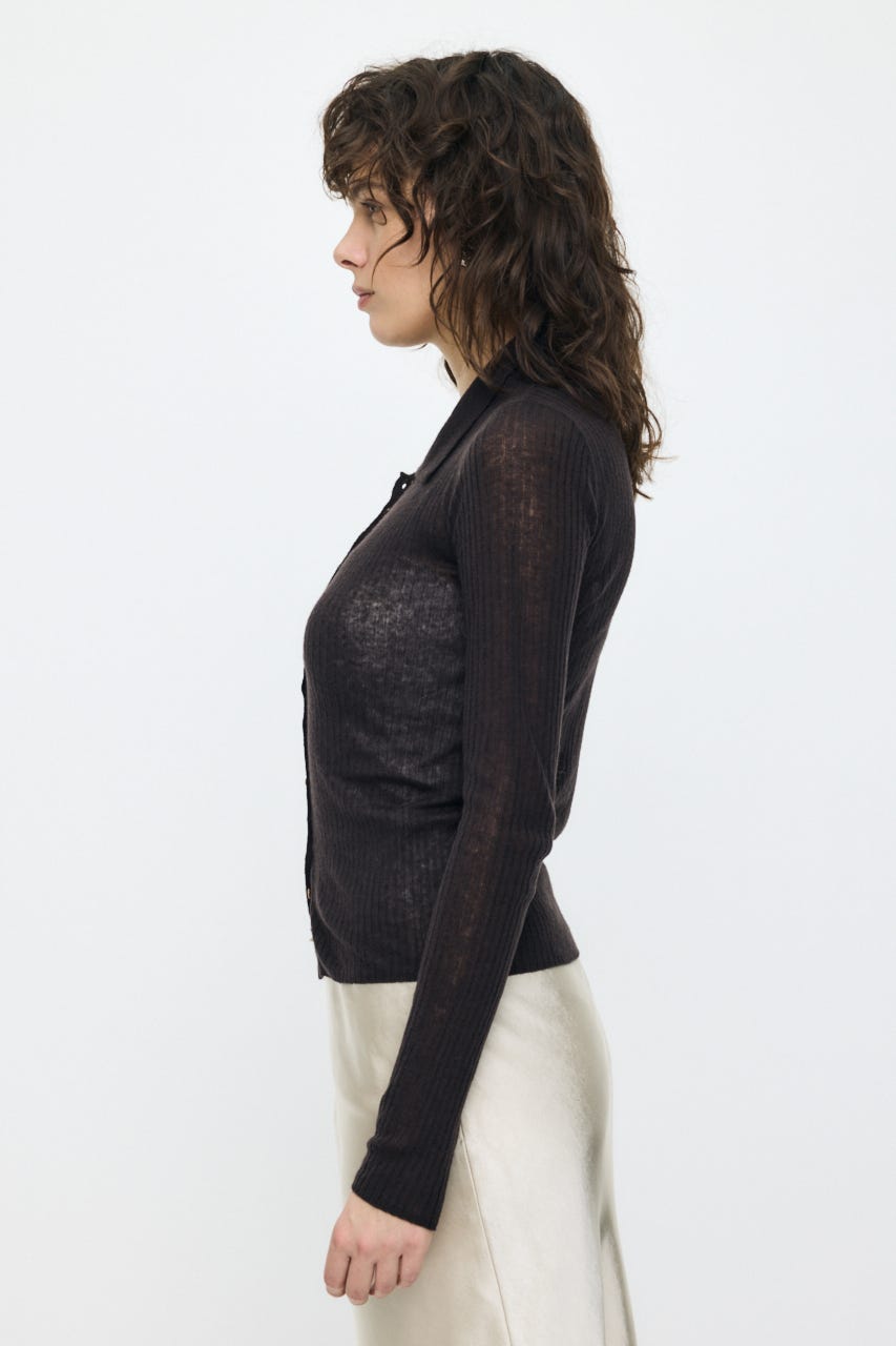 MOUSSY | SHEER KNIT SHIRT シャツ (ニット ) |SHEL'TTER WEBSTORE