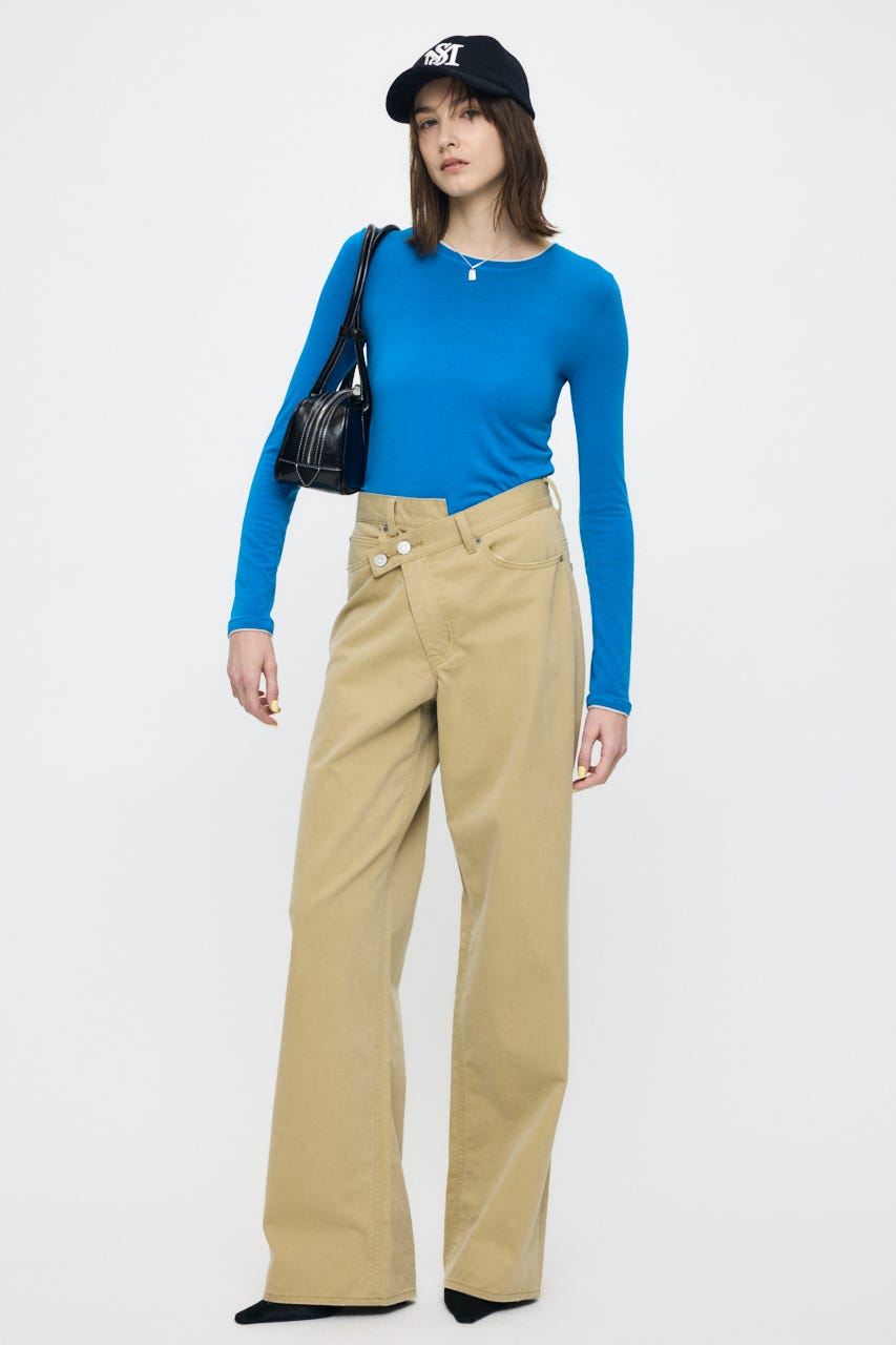 CONTRAST LAYER L/S TEE BLU FREE