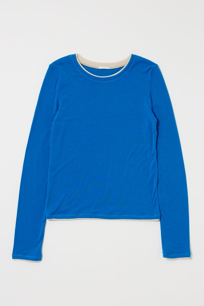 CONTRAST LAYER L/S TEE BLU FREE