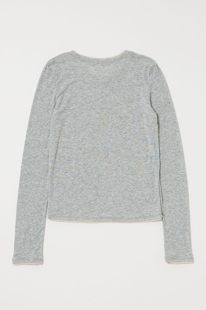CONTRAST LAYER L/S TEE T.GRY FREE