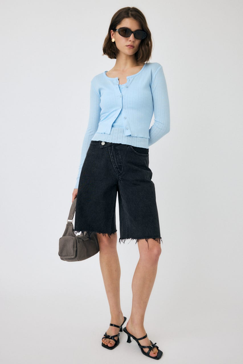CROSS WAIST HALF パンツ BLK 2
