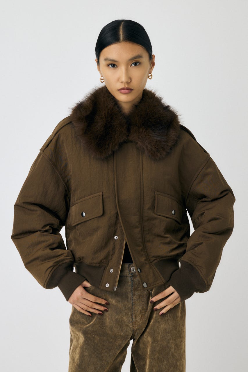 MOUSSY ブルゾン MOUSSY | 【先行予約特典対象商品】F/FUR COLLAR CROP ブルゾン