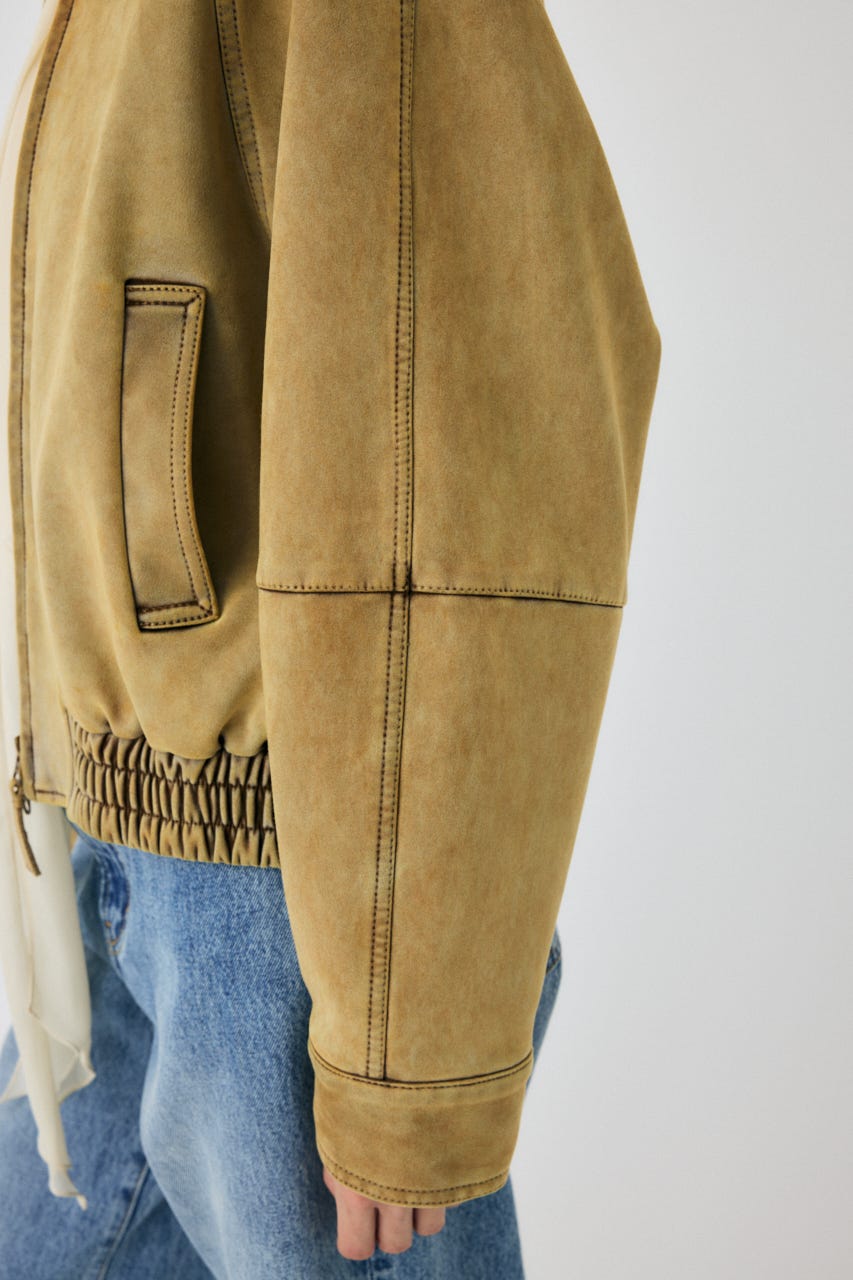 F/SUEDE GATHER ブルゾン BEG FREE