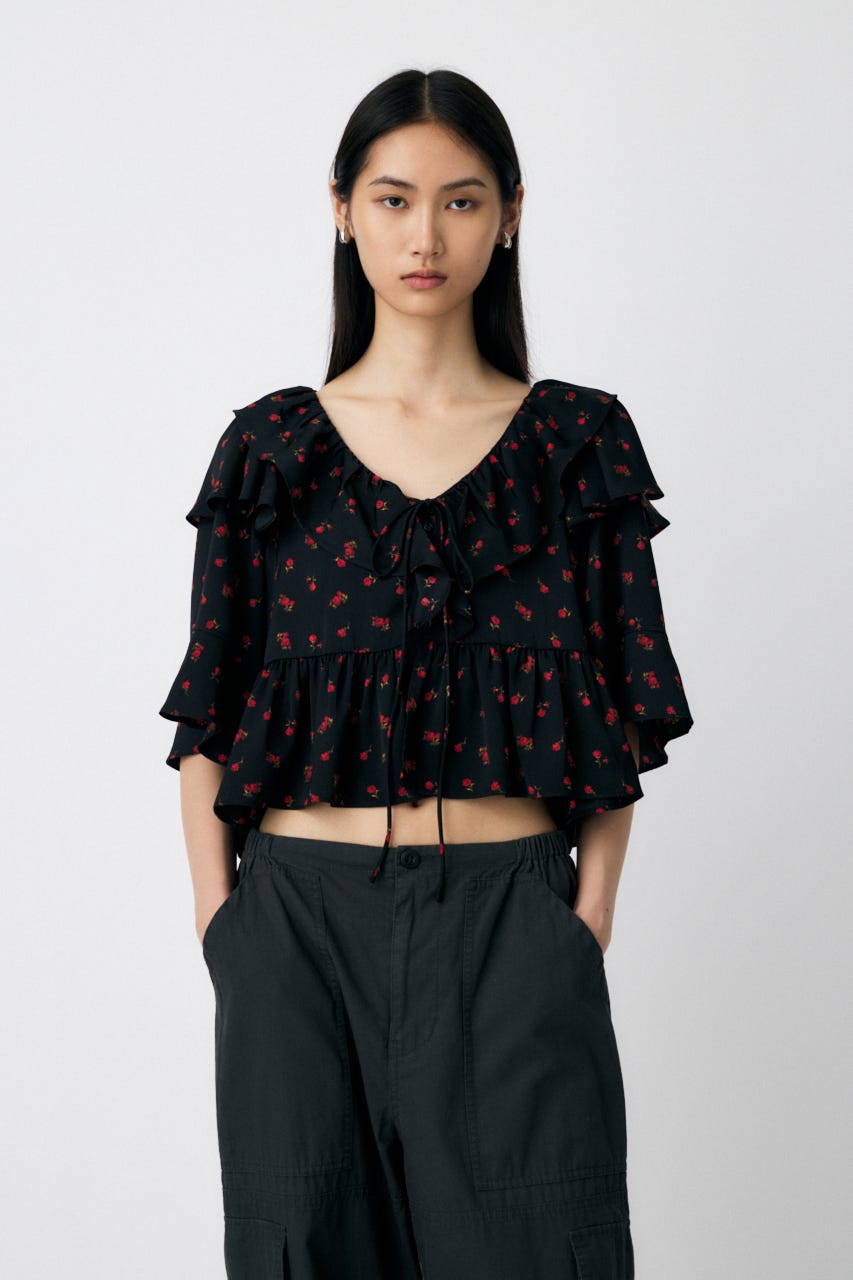 MOUSSY | FLOWER PATTERN フリルトップス (シャツ・ブラウス